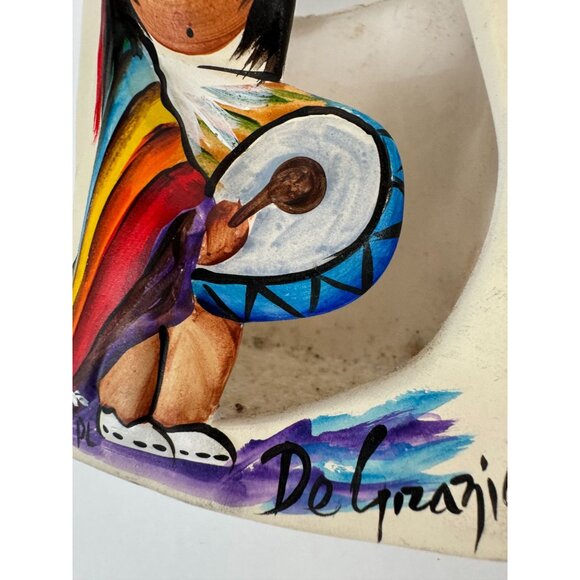 De Grazia Signed Hand Painted Colorful Drummer Boy Candle Holder Luminarie Bag - Picture 2 of 16